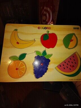 Safari Colors Fruit Puzzle - Multicolor Kids Learning Toy